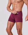 Men’s boxer briefs with pocket holding small items like earbuds