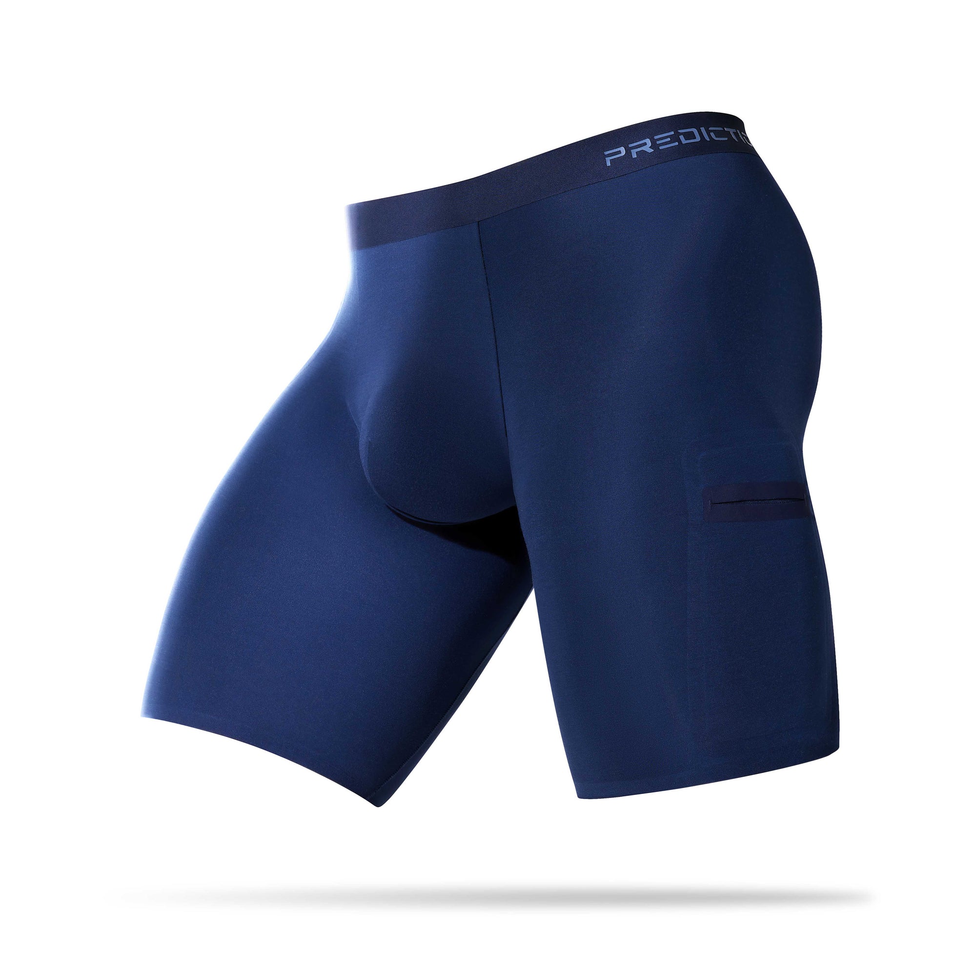 Ad Astra navy blue dual pocket boxer briefs left side view
