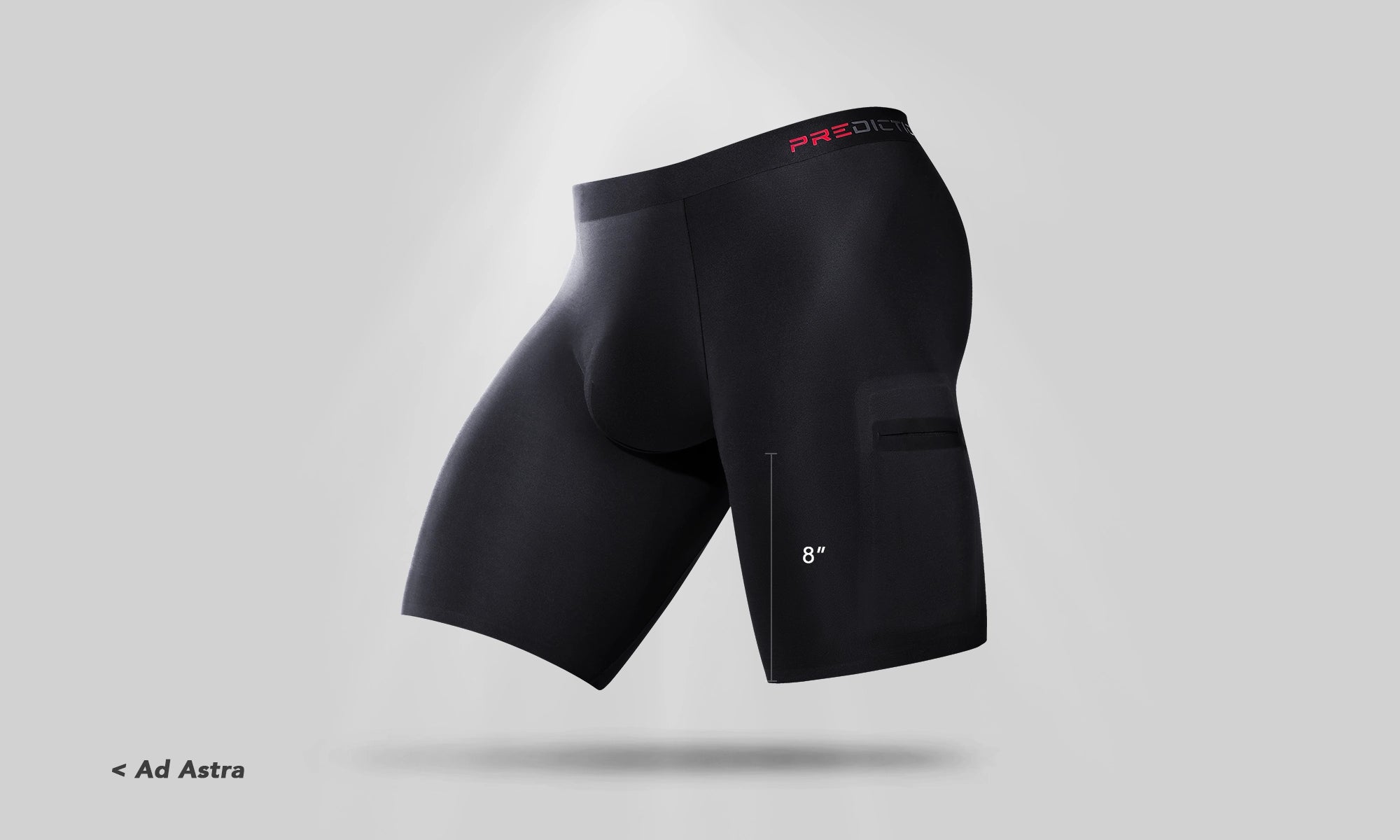 Ad Astra 8 inch and Ryder 4 inch boxer briefs comparison with inseam length 8 inches (Ad Astra)
