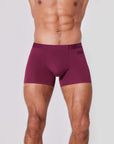 Men’s burgundy boxer briefs with hidden pocket - comfortable everyday wear