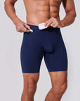 Men’s boxer briefs with dual pockets storing small items separately