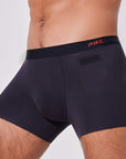 Black men’s boxer briefs with patented side pocket underwear