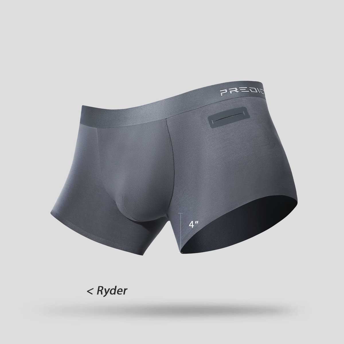 Ad Astra 8 inch and Ryder 4 inch boxer briefs comparison with inseam length 4 inches (Ryder)