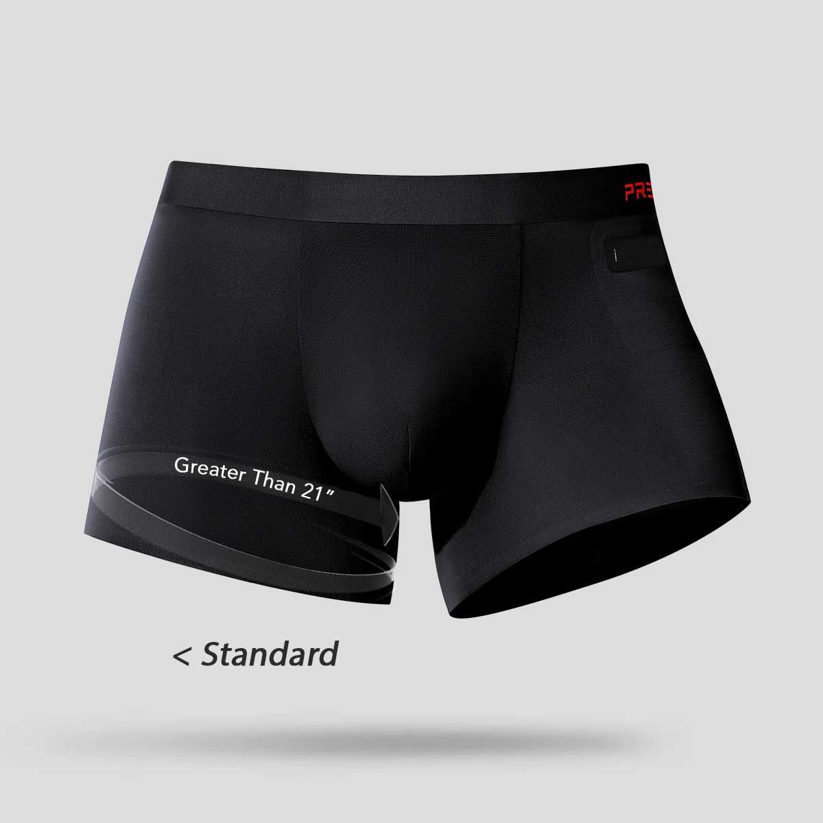 Men’s boxer briefs Standard fit vs Slim fit size comparison - Ryder Standard Black