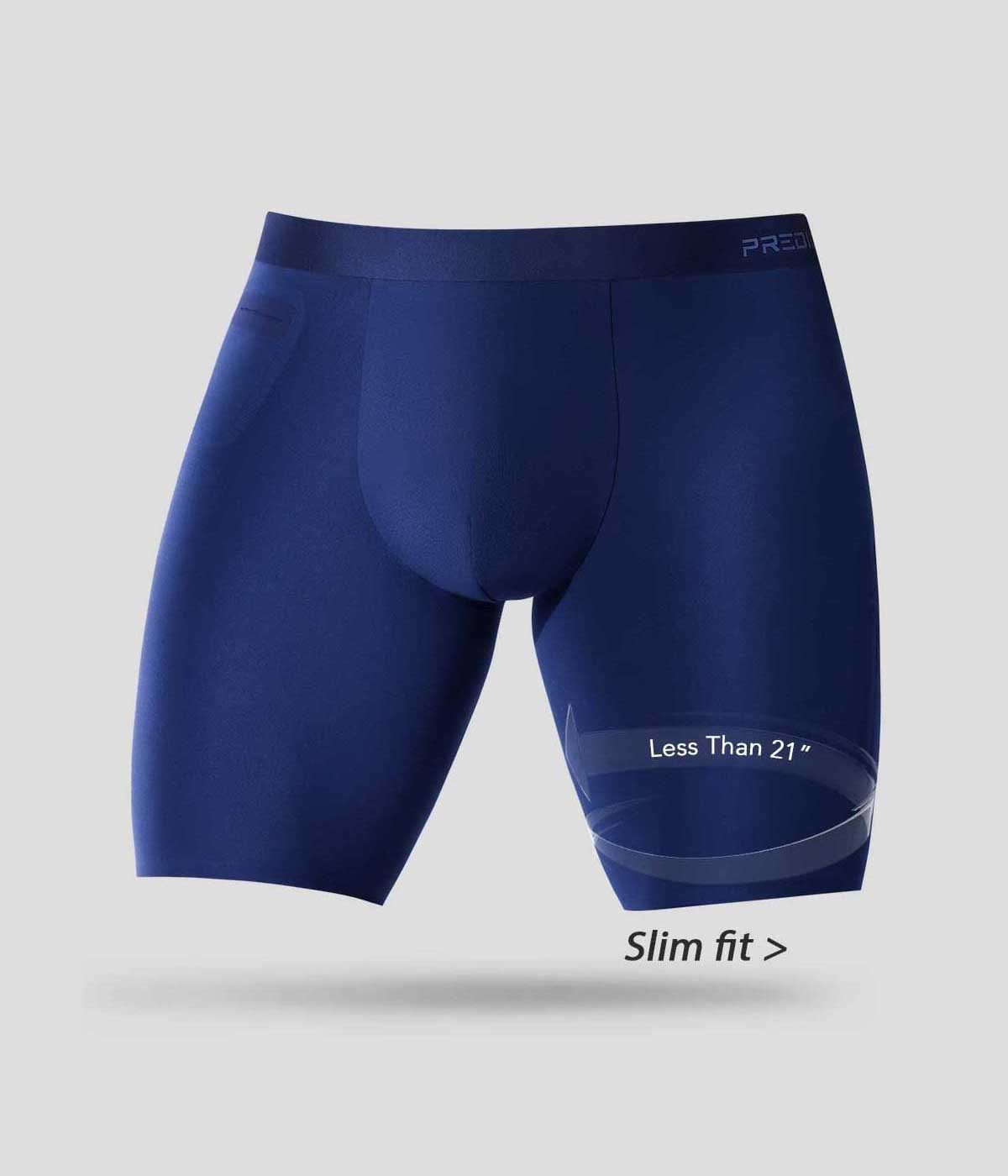 Men’s boxer briefs Standard fit vs Slim fit size comparison - Ad Astra Slim Fit Navy Blue