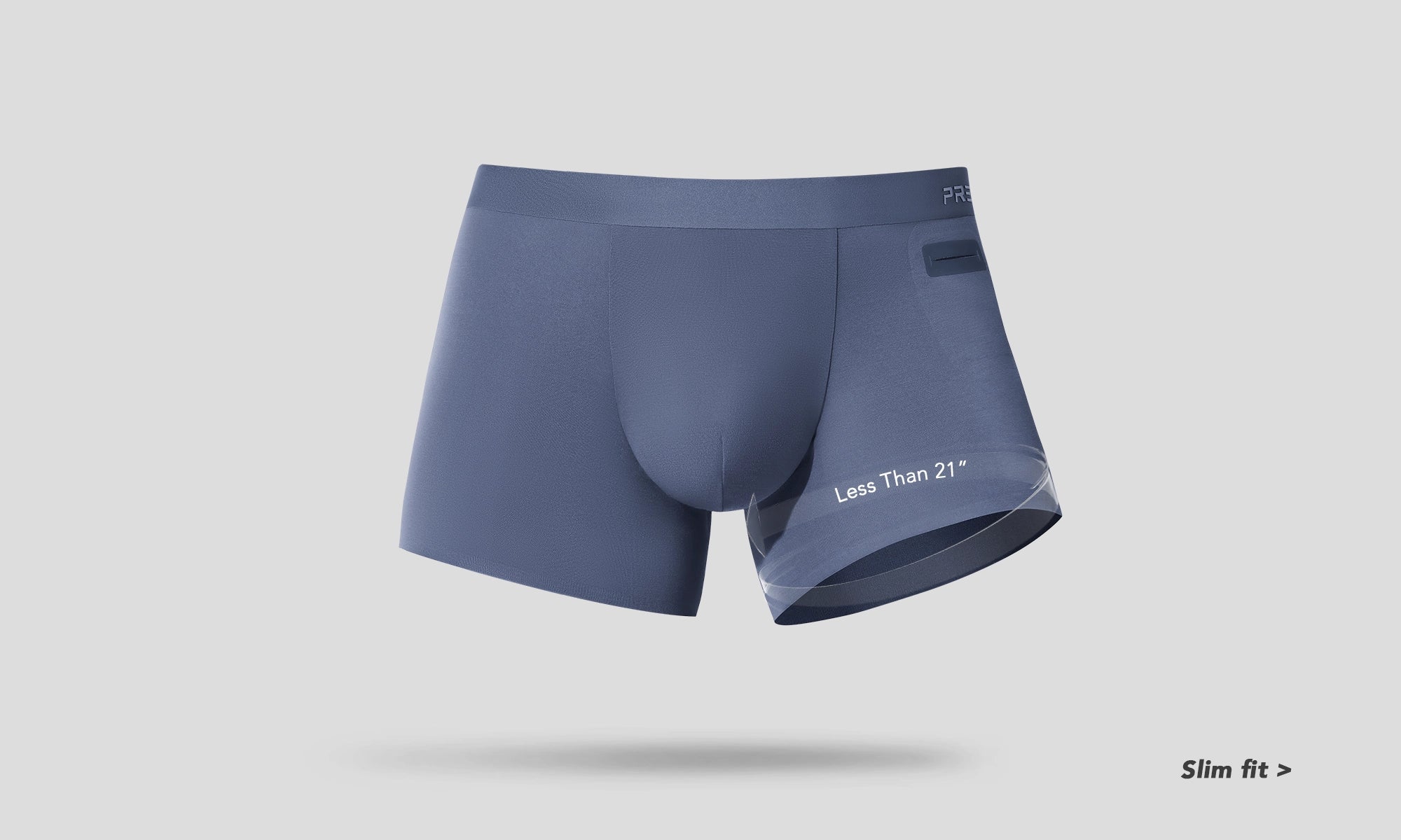 Men’s boxer briefs Ryder standard fit vs slim fit size comparison - Ryder Slim Storm grey