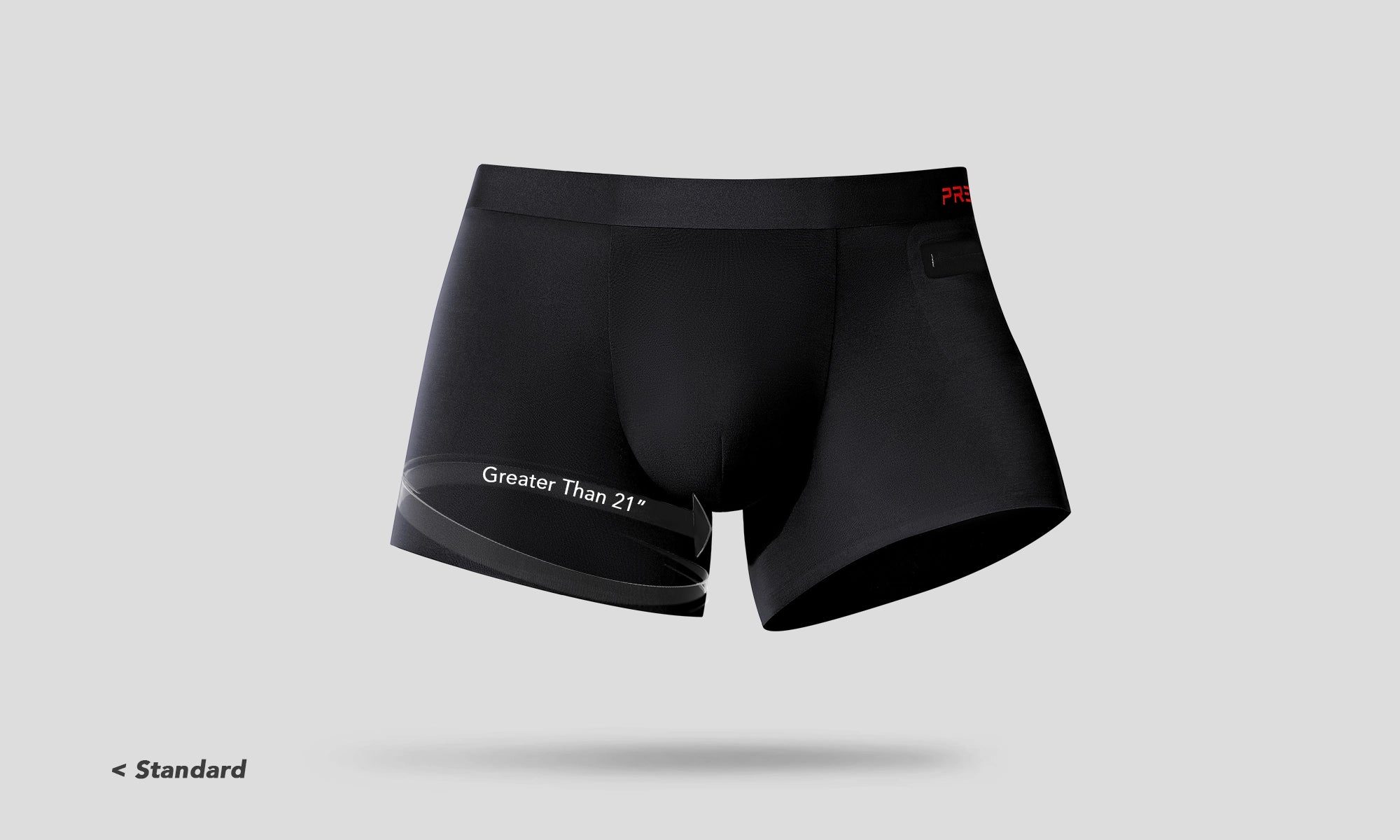 Men’s boxer briefs Ryder standard fit vs slim fit size comparison - Ryder Standard Black