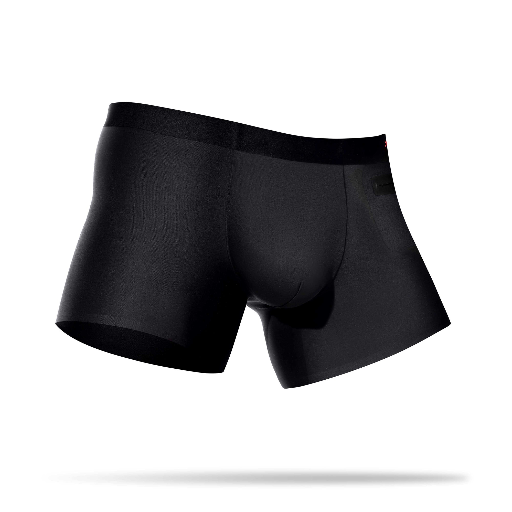 Ryder black single pocket boxer briefs left side view 4 inch inseam