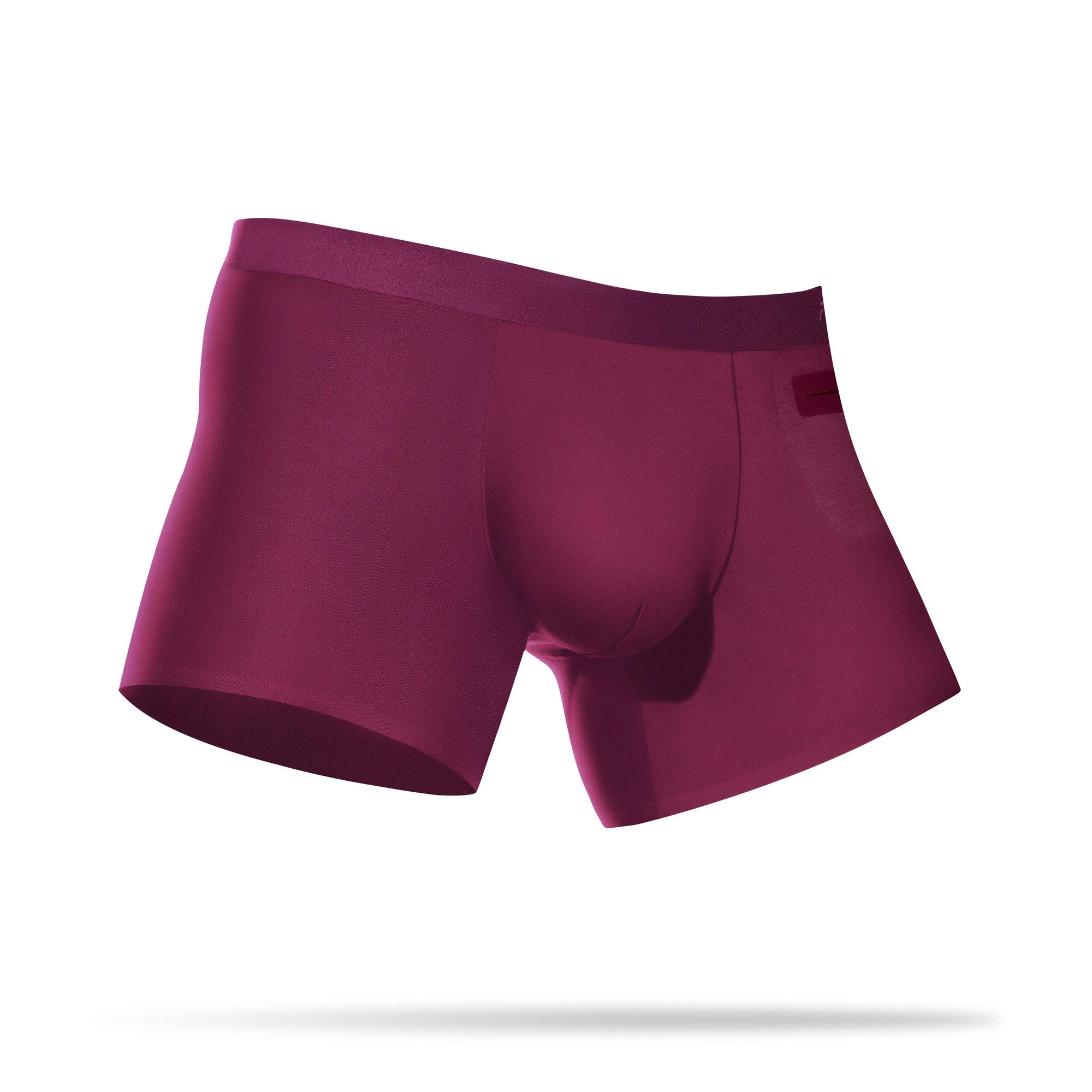 Ryder burgundy single pocket boxer briefs right side view