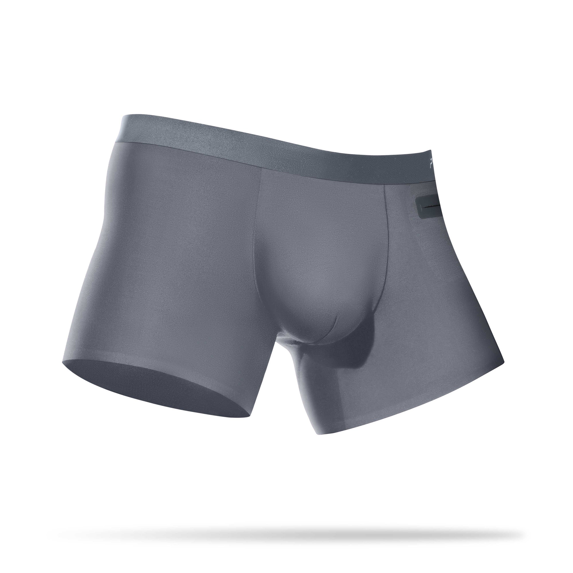 Ryder storm grey single pocket boxer briefs left side view